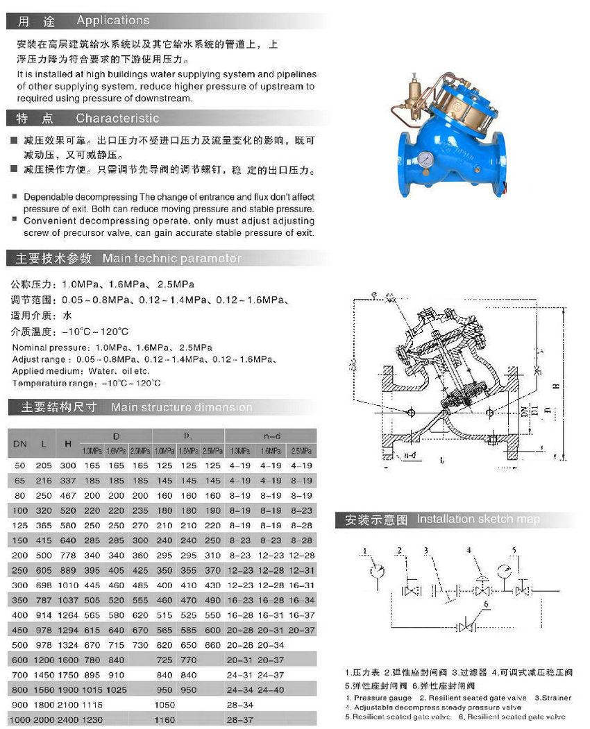 可調式減壓閥,YX741X可調式減壓穩(wěn)壓閥外形尺寸結構圖 可調式減壓閥,YX741X可調式減壓穩(wěn)壓閥外形尺寸結構圖